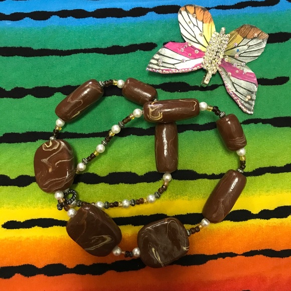 Ceramic Boho Vintage Rare One of Kind Handmade Necklace - Picture 13 of 16